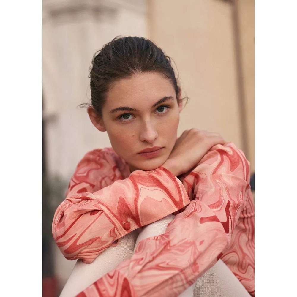 Liminal Flow Peachy Long Sleeve Blouse by MNG
